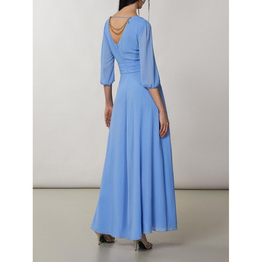 Blue Polyester Casual Dress - Thumbnail 3