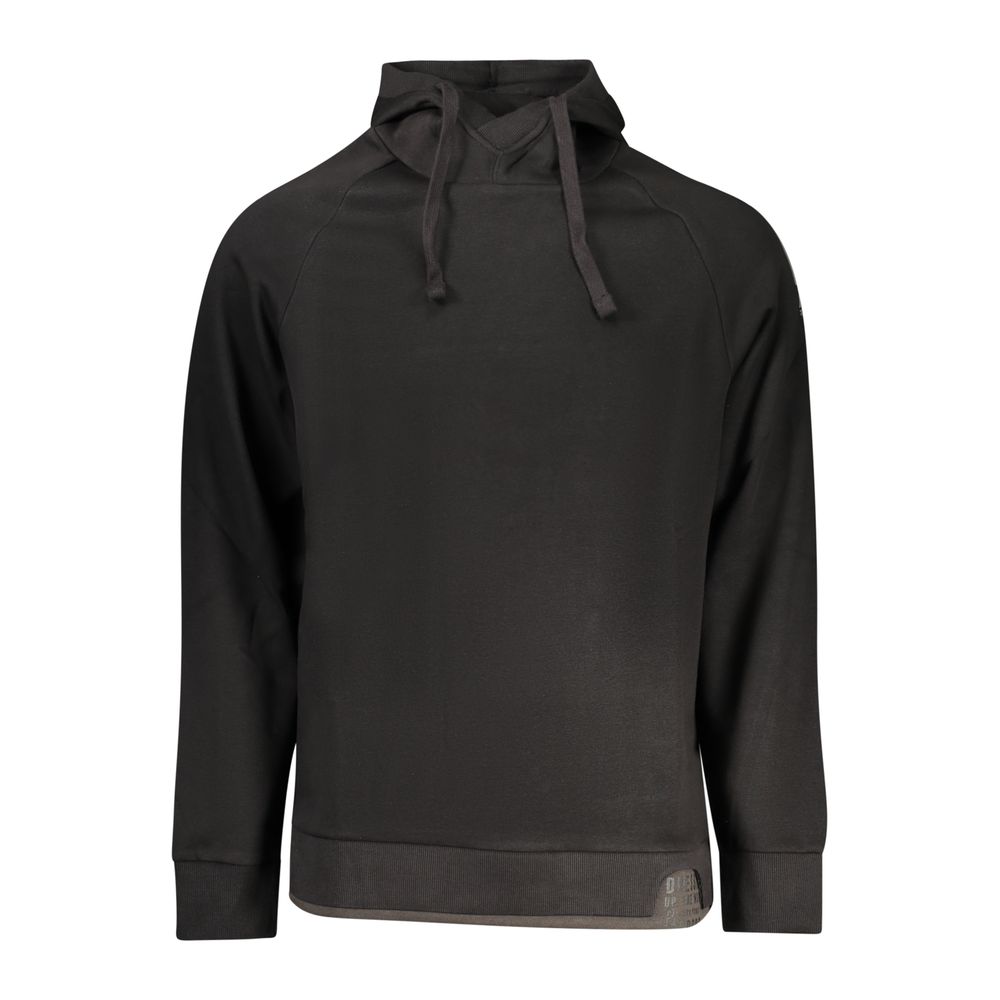 Black Cotton Men Sweatshirt