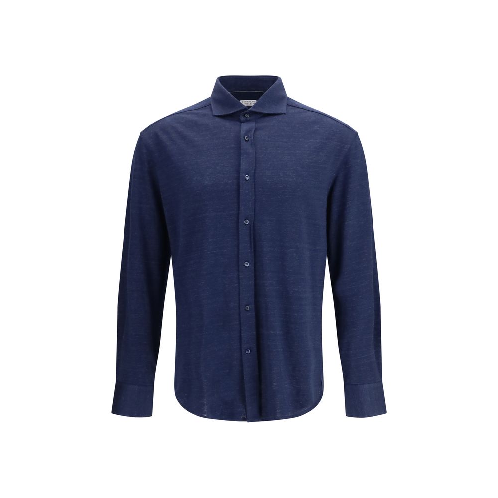Blue Linen Dress Shirt