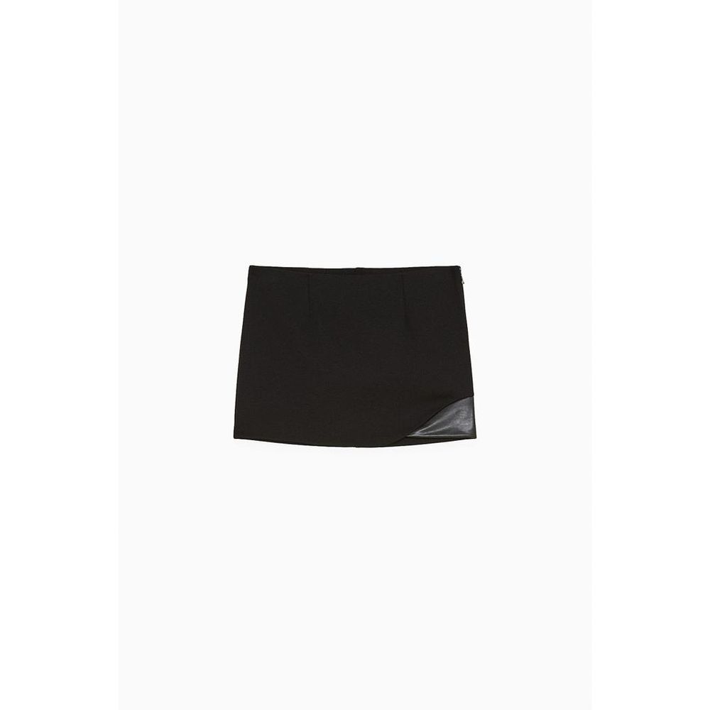 Black Viscose Mini Skirt