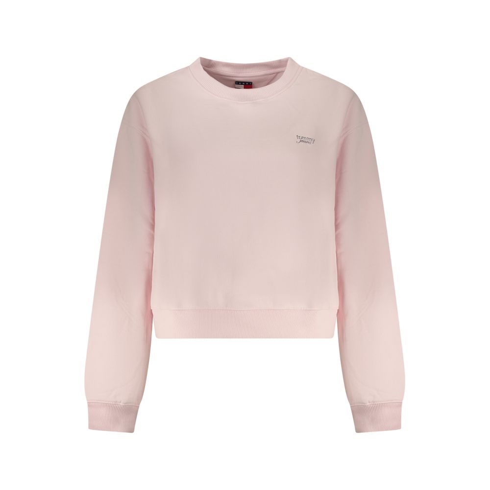 Pink Cotton Women Sweatshirt