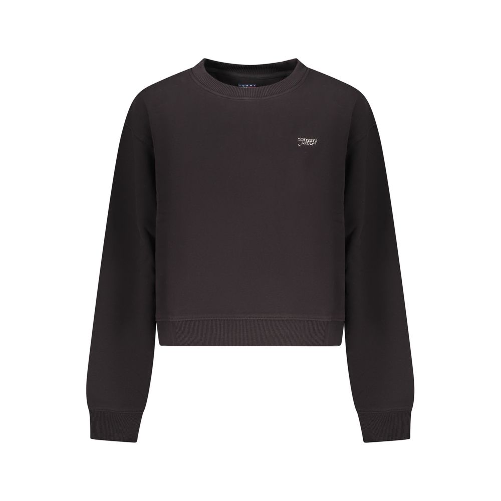 Black Cotton Women Sweatshirt