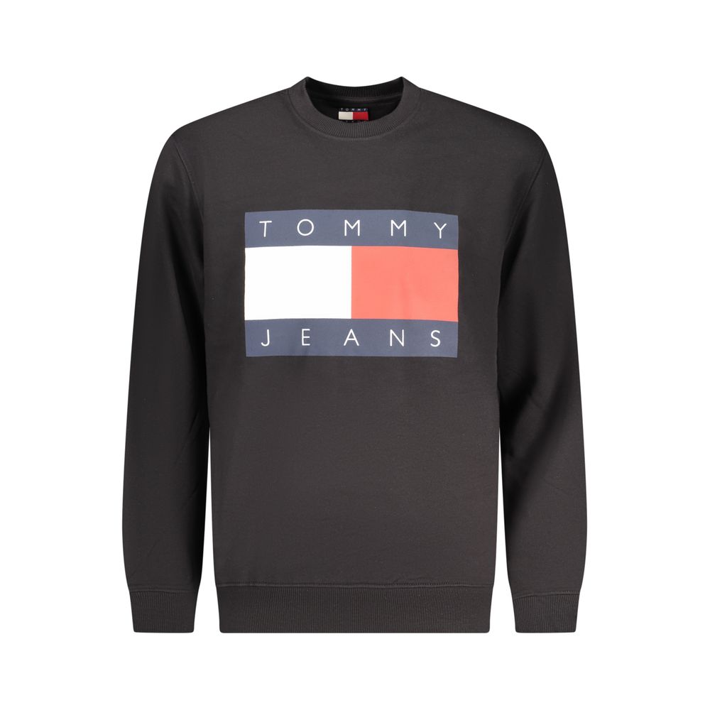Black Cotton Men Sweatshirt