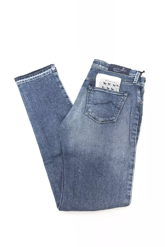 Blue Cotton Slim Fit Jeans