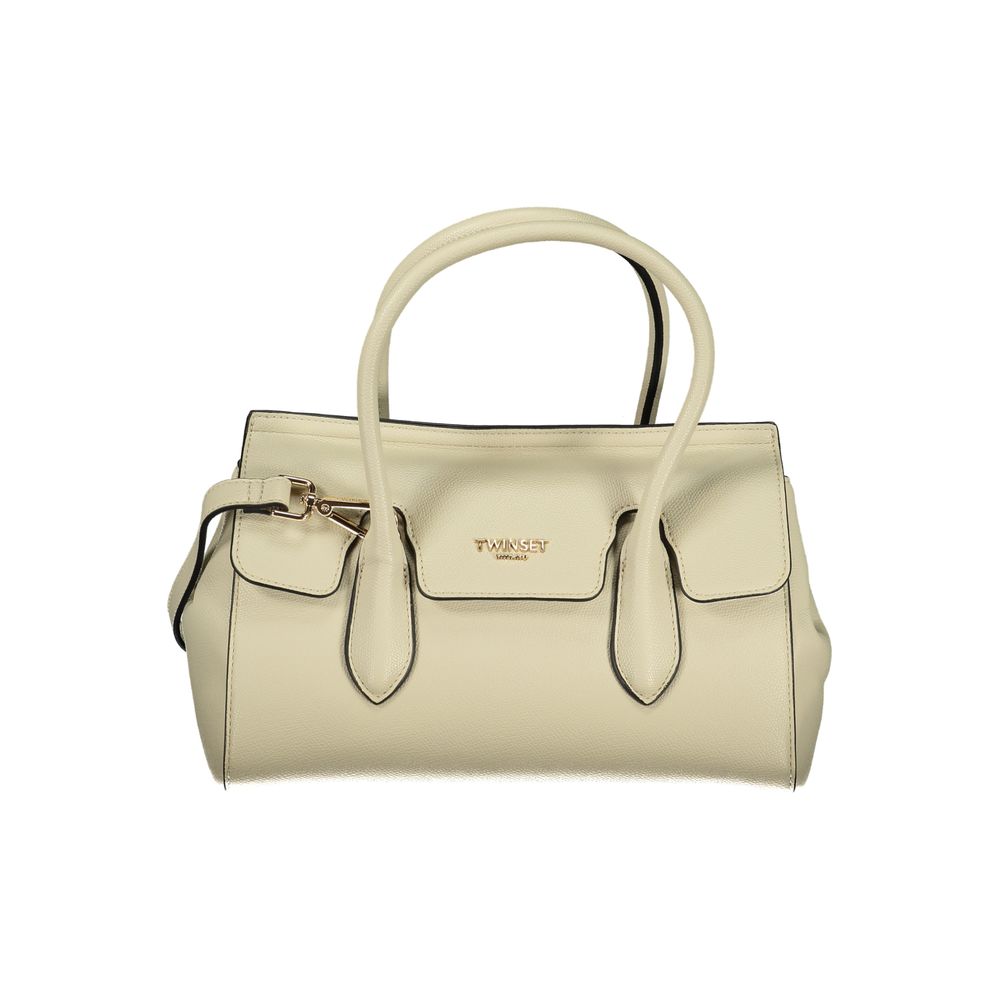 Beige Polyurethane Women Tote