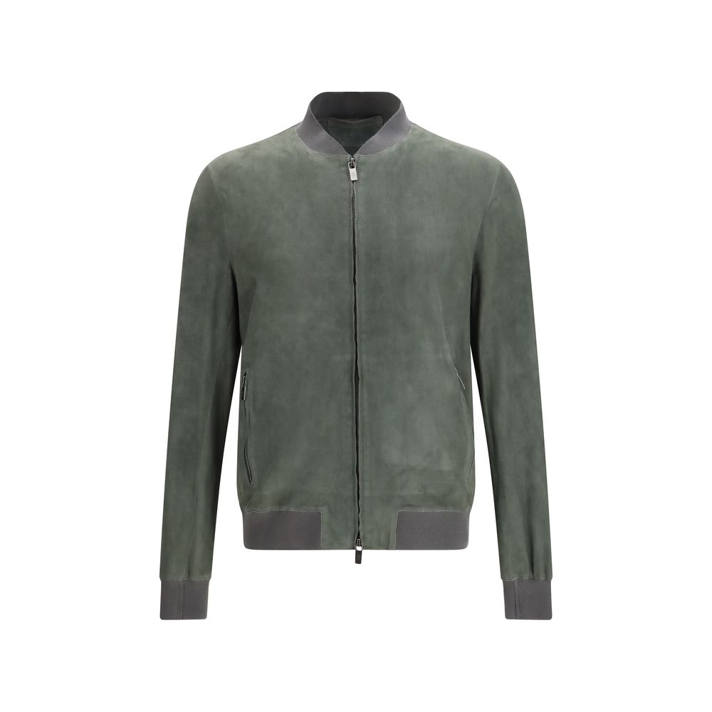 Bicolor Calf Leather Bos Taurus Bomber