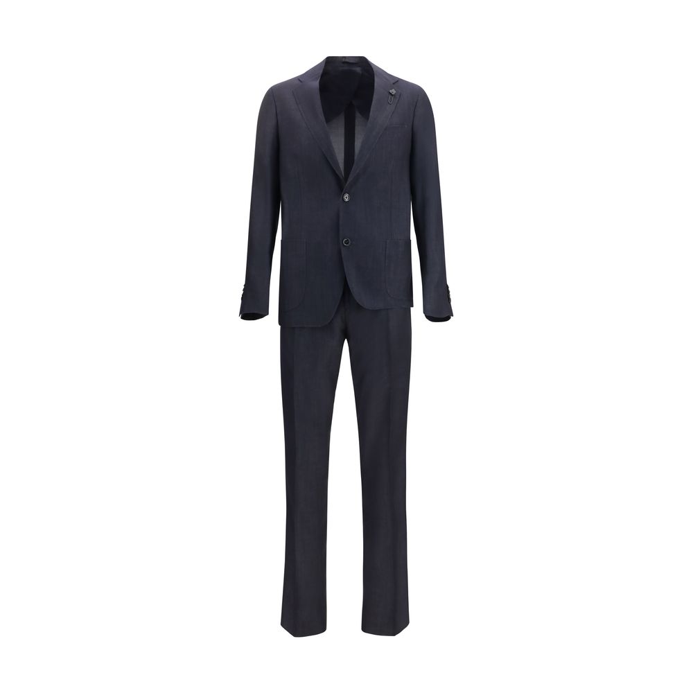 Blue Cotton Two-Piece Suit