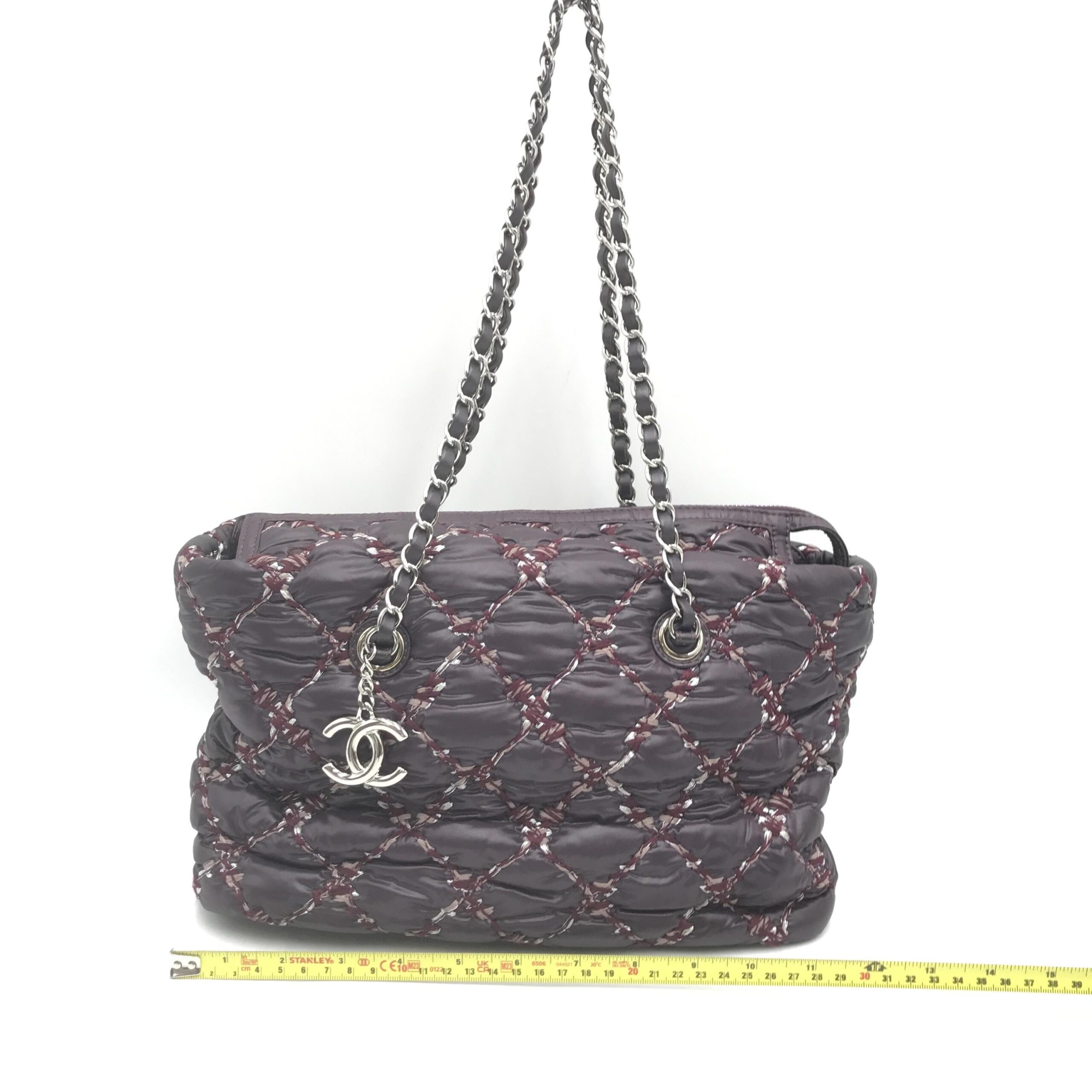 Paris-Byzance Chain Shoulder Bag Purple Nylon