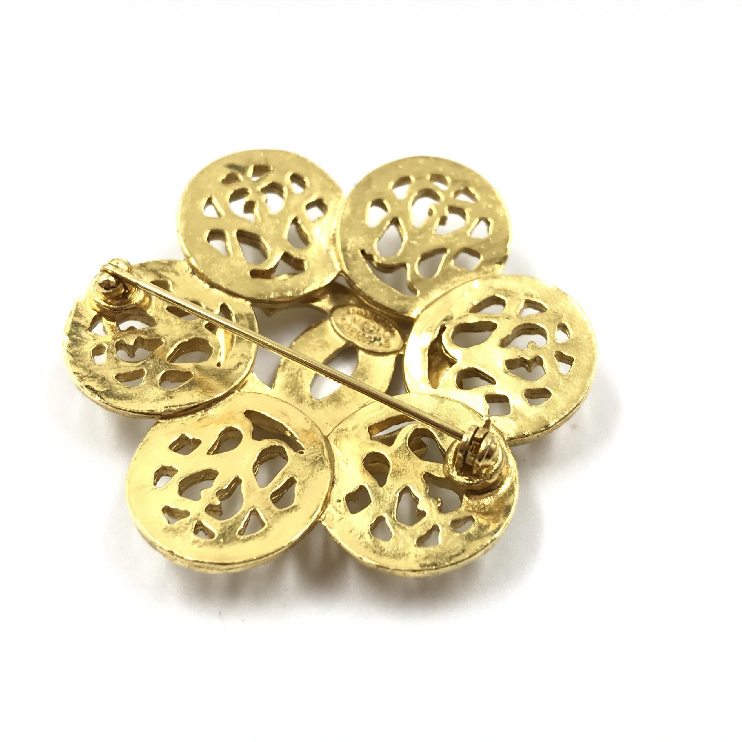 Chanel Costume Jewlery Vintage Brooch Coco Medallian