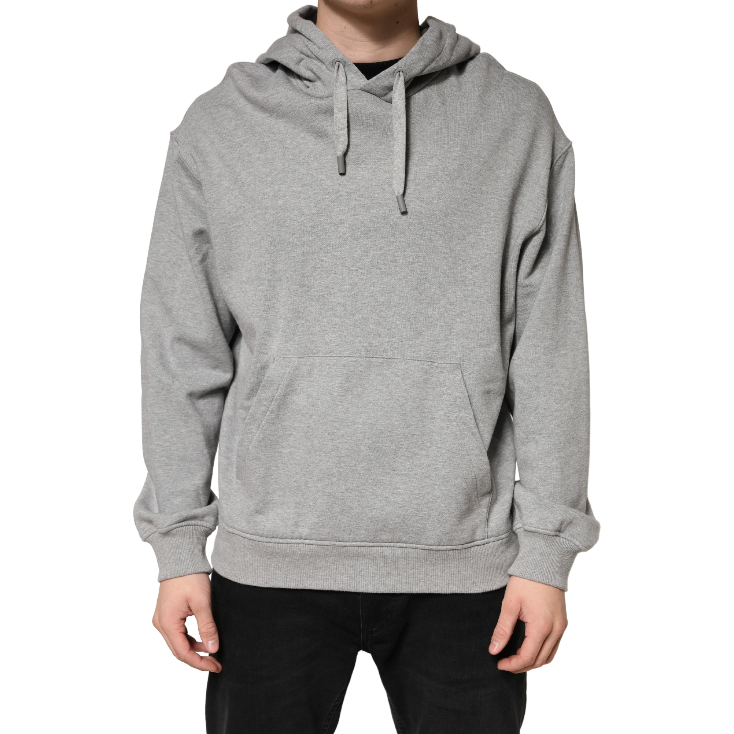 Gray Cotton Hooded Sweatshirt Sweater