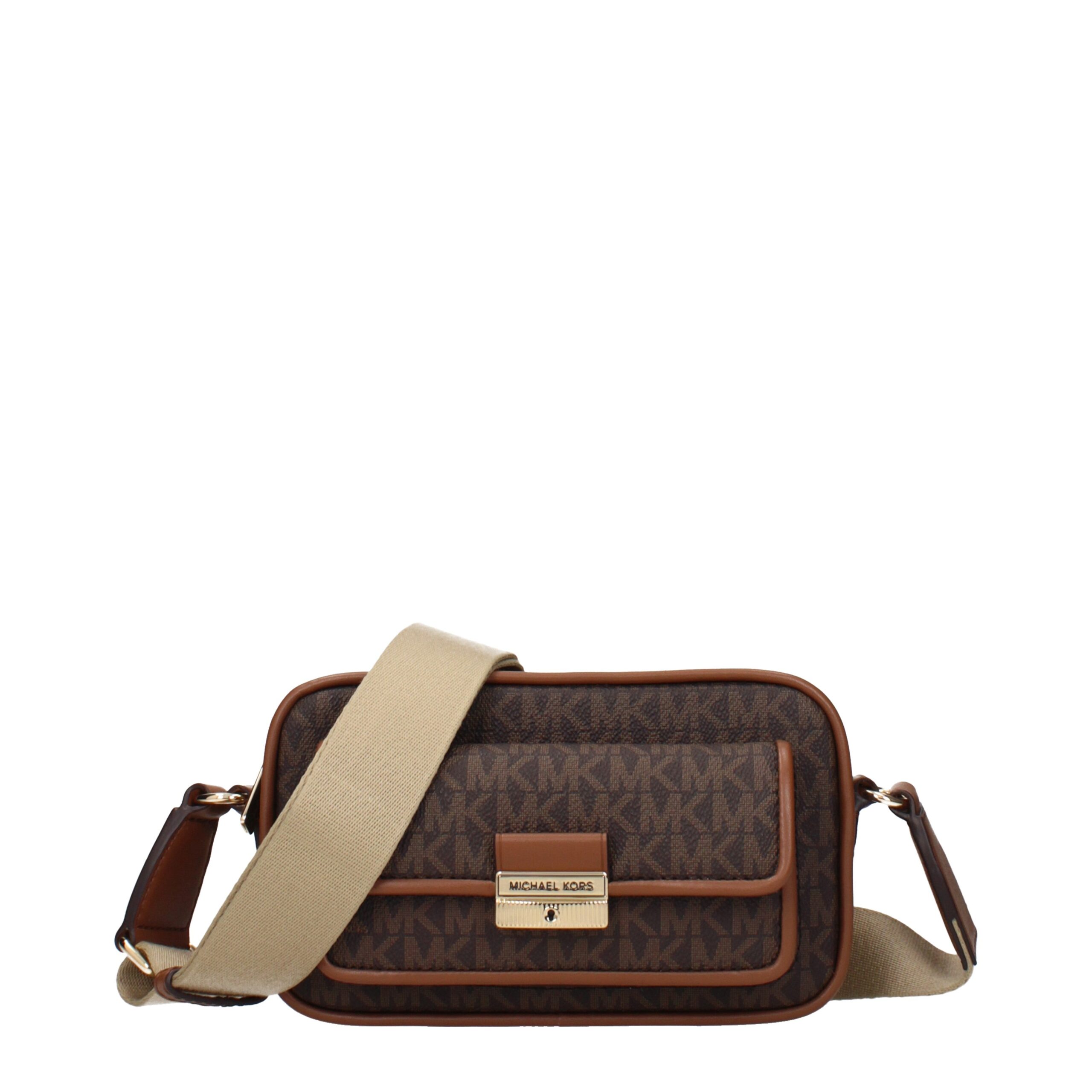 Brown Fabric Crossbody Bag