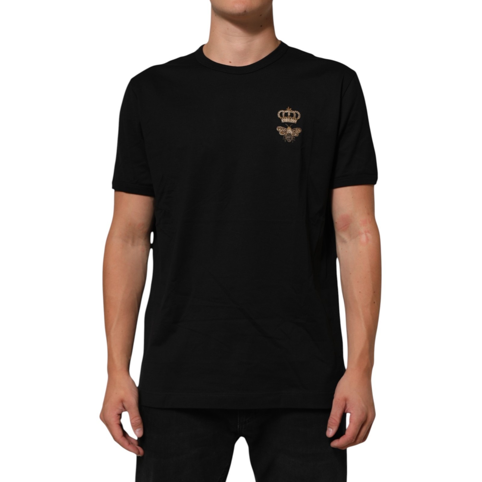 Black Crown Bee Cotton Short Sleeve T-shirt