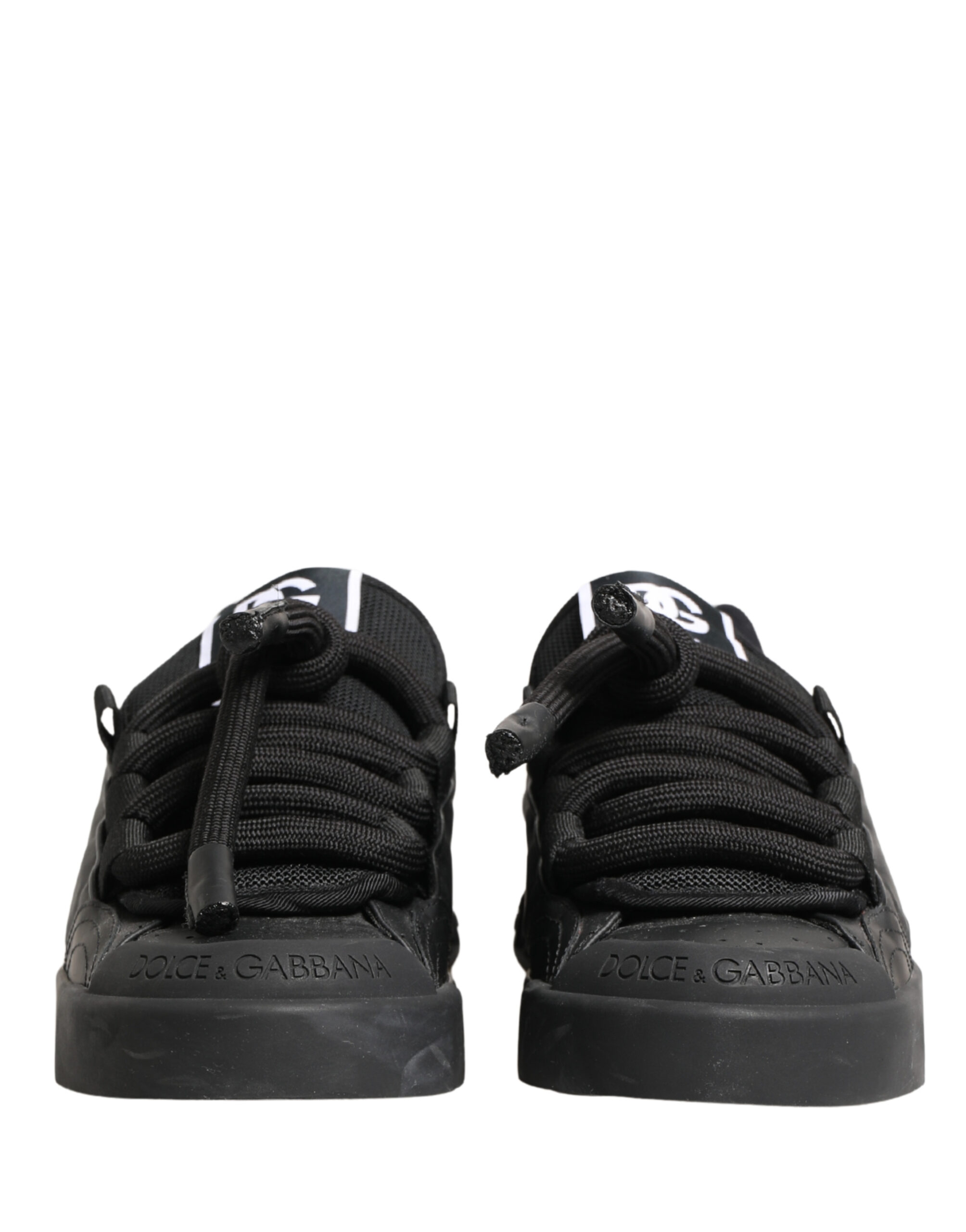 Black Leather Portofino Low Top Sneakers Shoes - Thumbnail 3