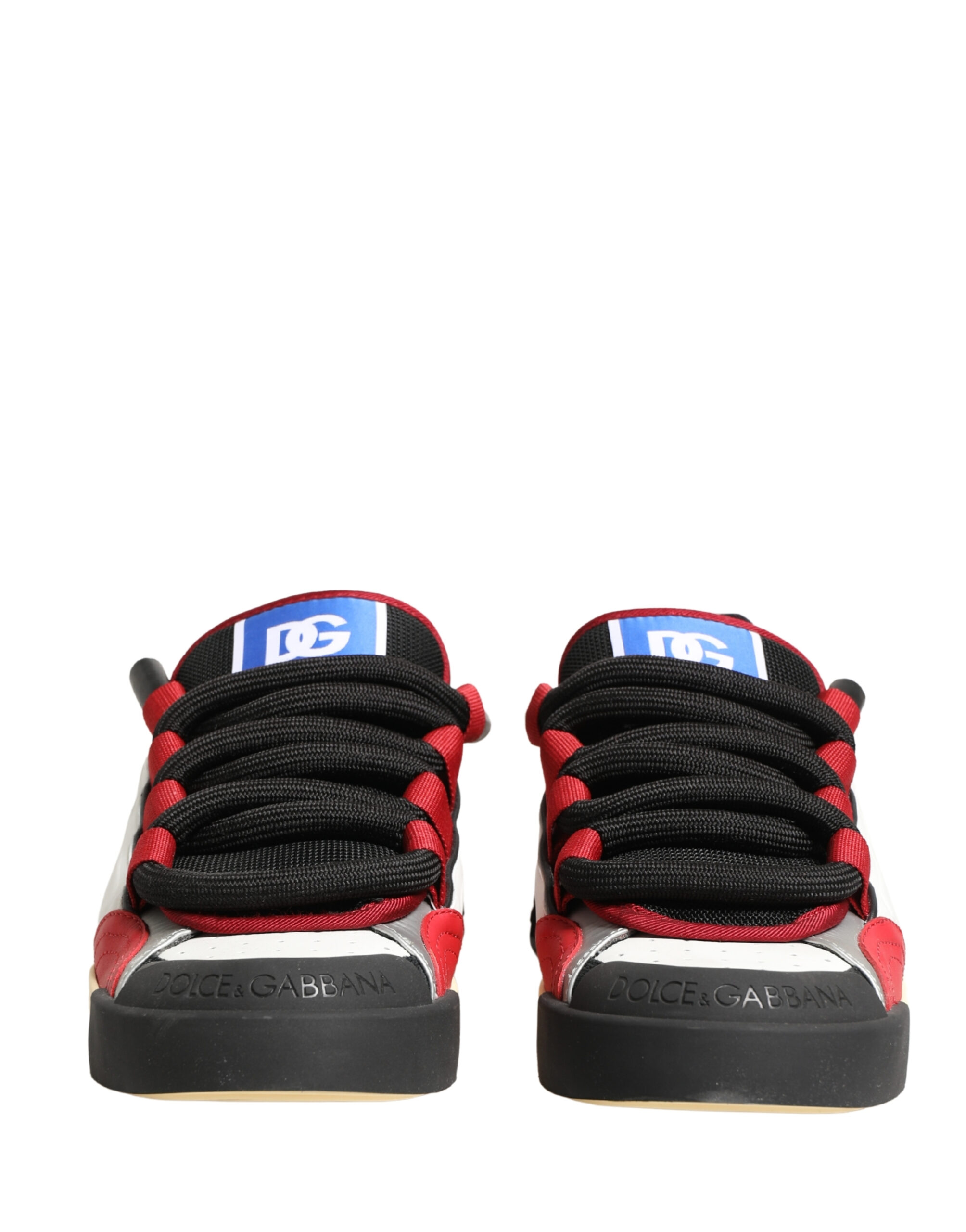 Multicolor Leather DG Logo Low Top Sneakers Shoes - Thumbnail 3