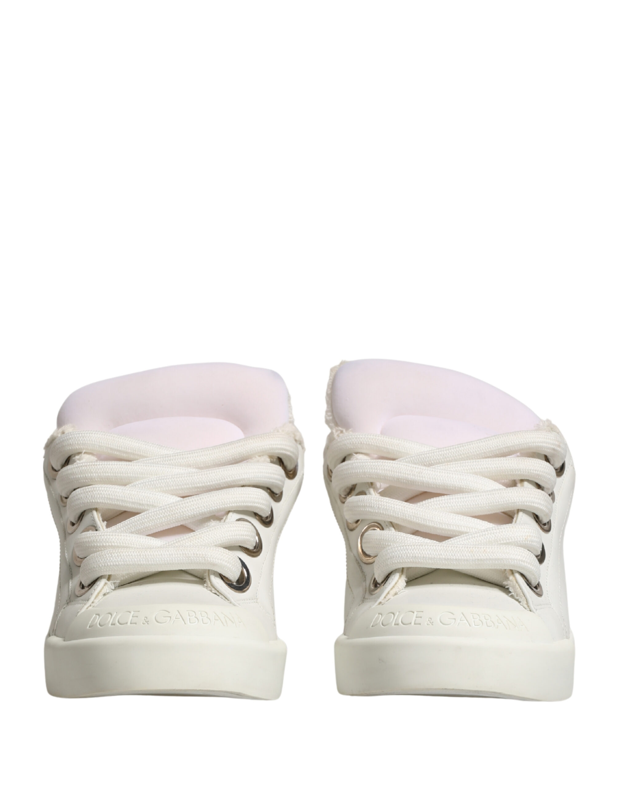 White Shearling Fur Bianco Low Top Sneakers Shoes - Thumbnail 3