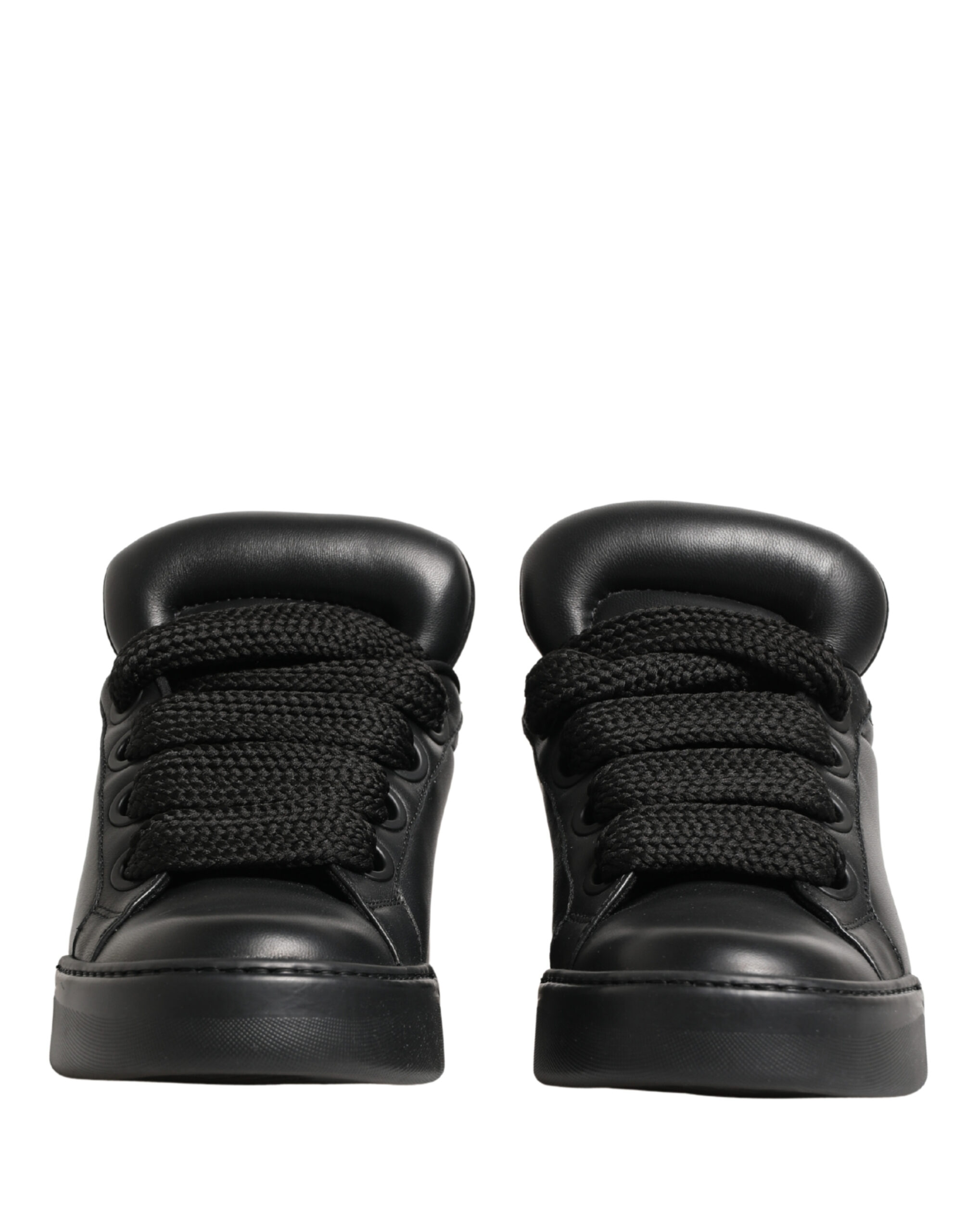 Black Leather Portofino Low Top Sneakers Shoes - Thumbnail 3