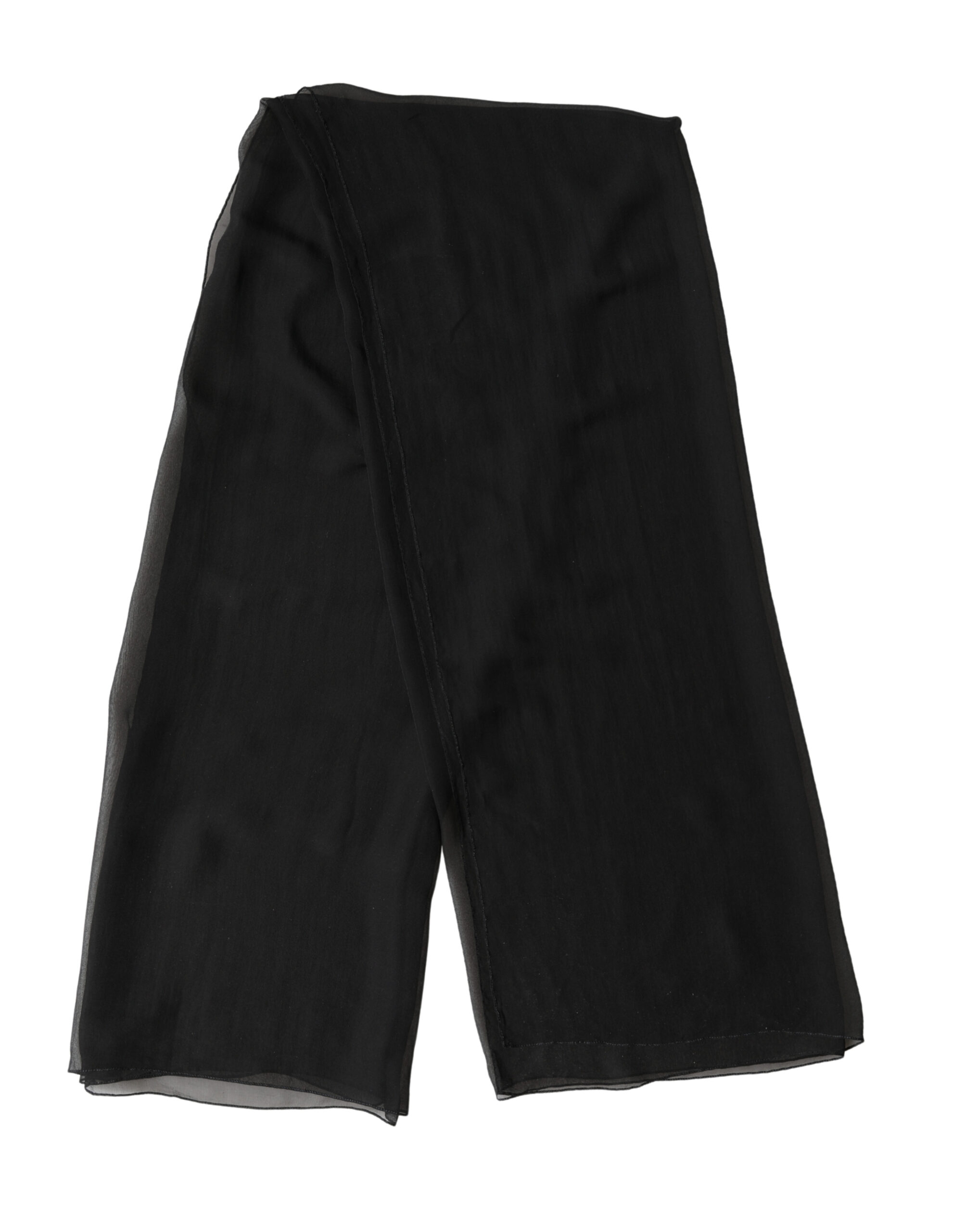 Black Silk Neck Wrap Shawl Stole 167cm x 126cm Scarf