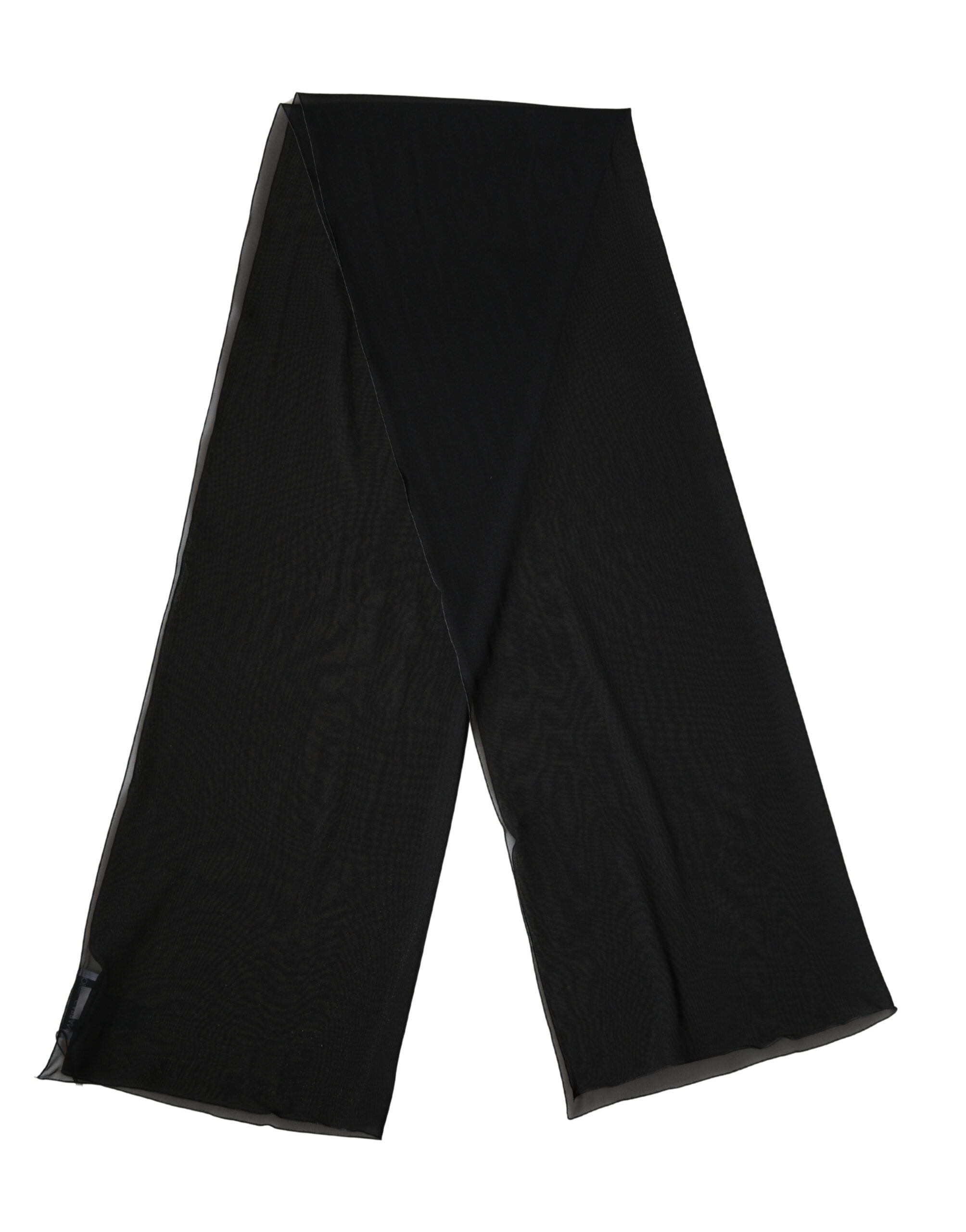 Black Silk Neck Wrap Shawl Stole 200cm x 64cm  Scarf