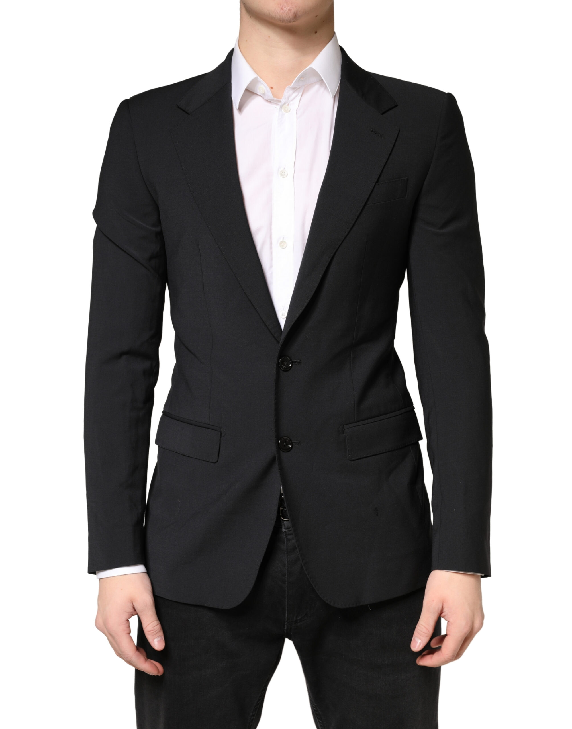 Black MARTINI Single Breasted Tuxedo Blazer