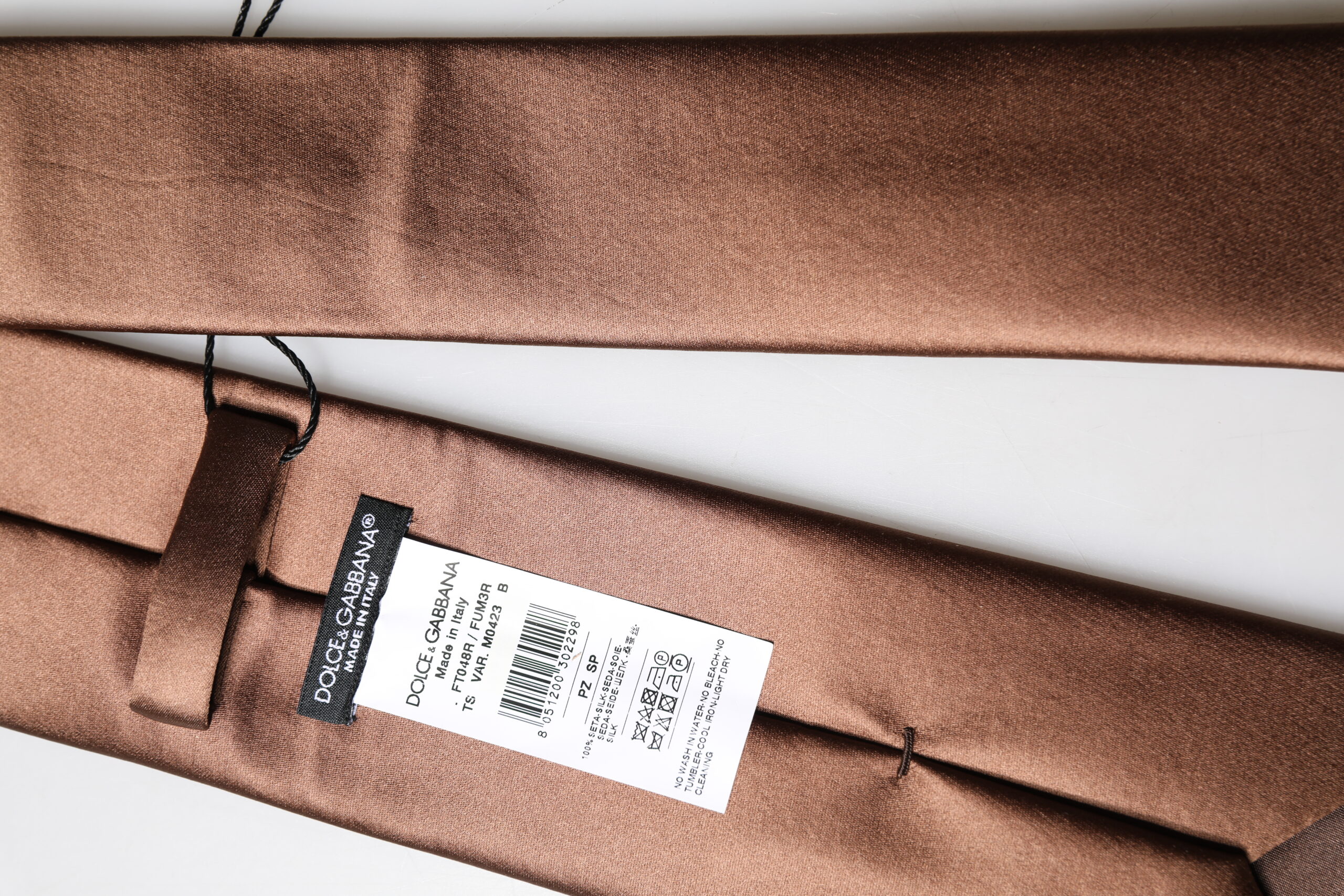 Brown Satin 100% Silk Wide Adjustable Men Necktie Tie - Thumbnail 3