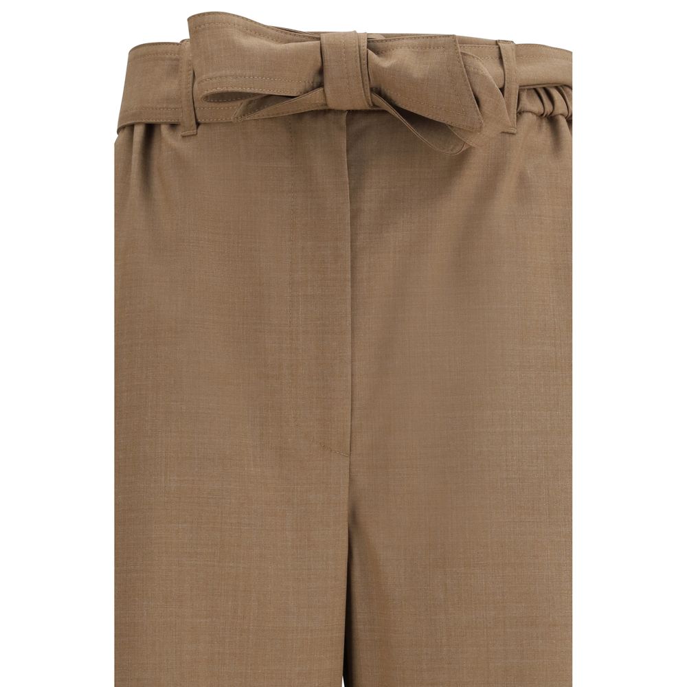 Beige Fleece Wool Casual Pants - Thumbnail 3