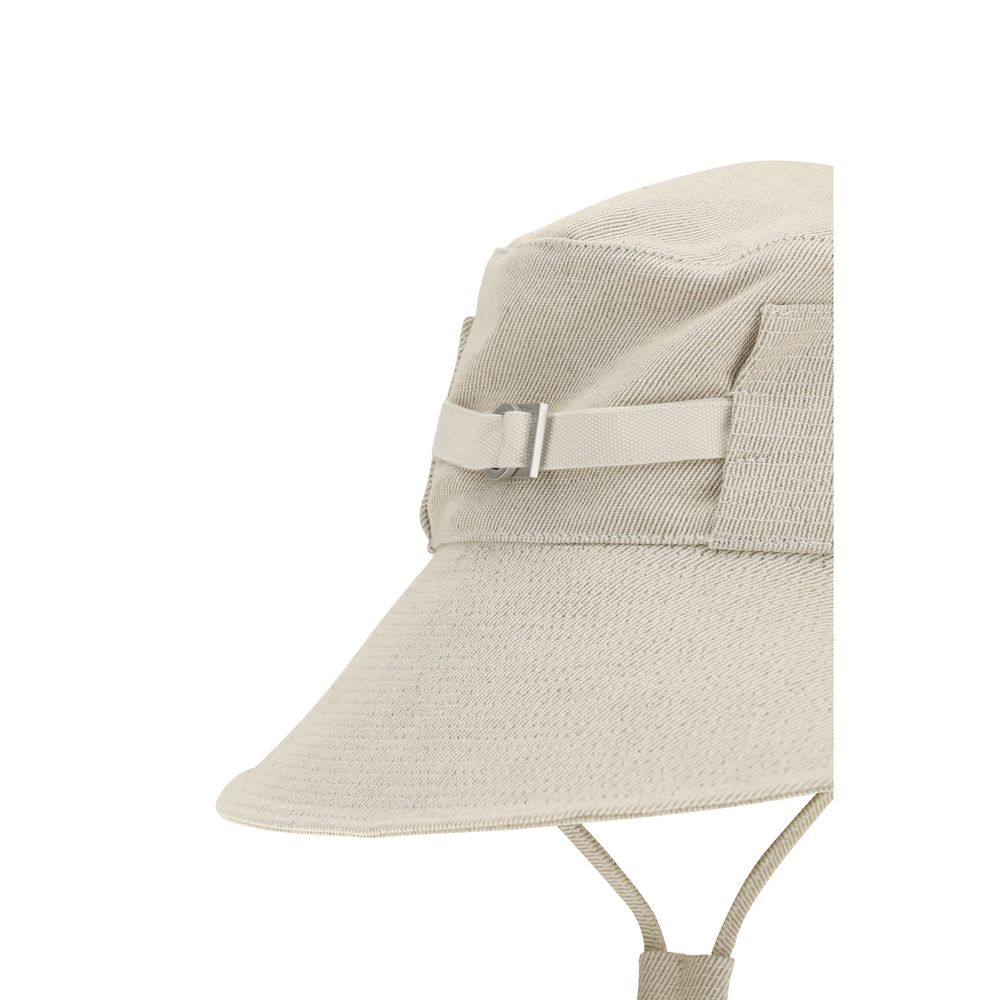 Beige Cotton Bucket Hat - Thumbnail 3