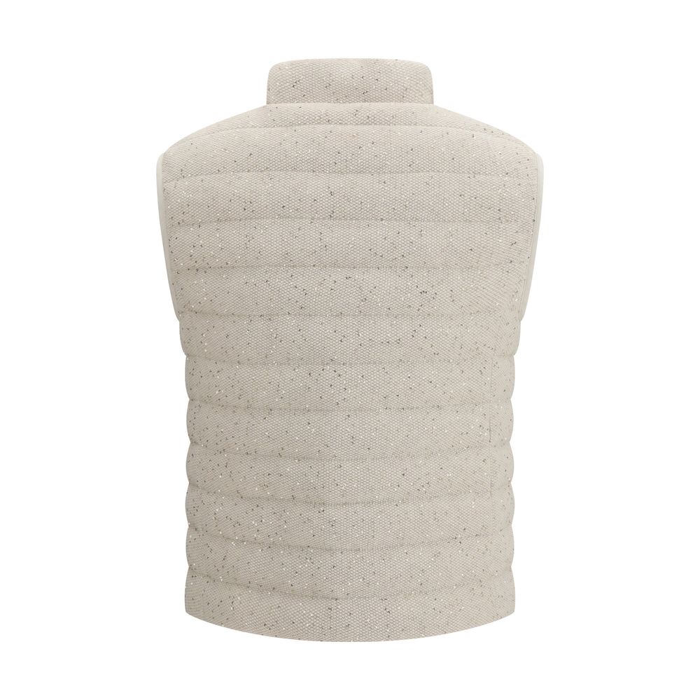 Beige Goose Down Sleveless Jacket - Thumbnail 2