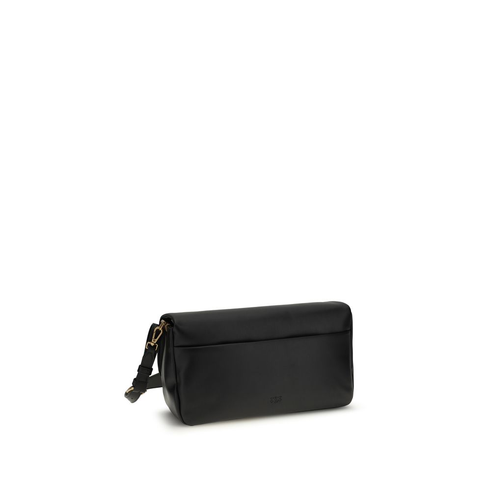 Black Calf Leather Bos Taurus Shoulder Bag - Thumbnail 3