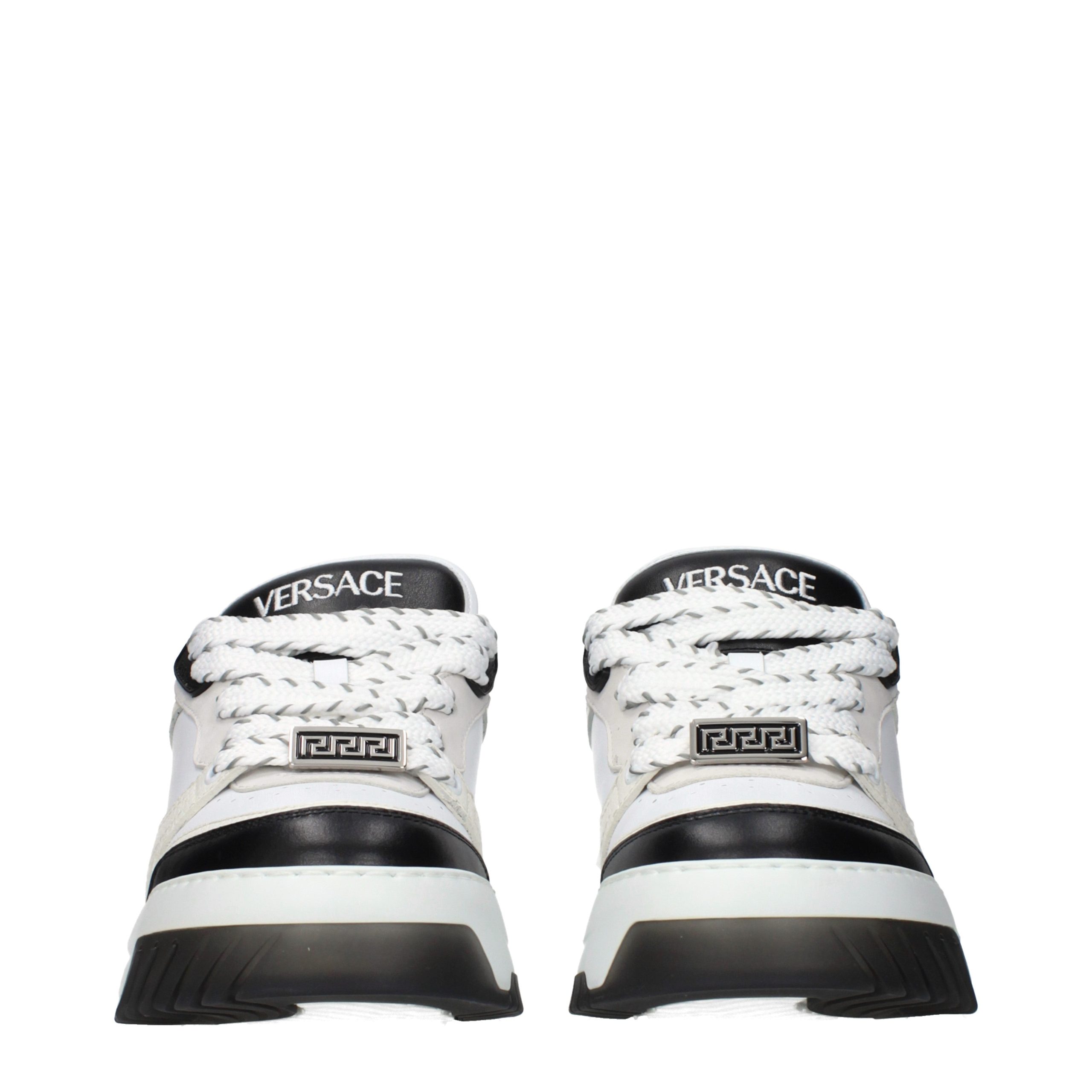 White Leather Low Top Sneakers - Thumbnail 3