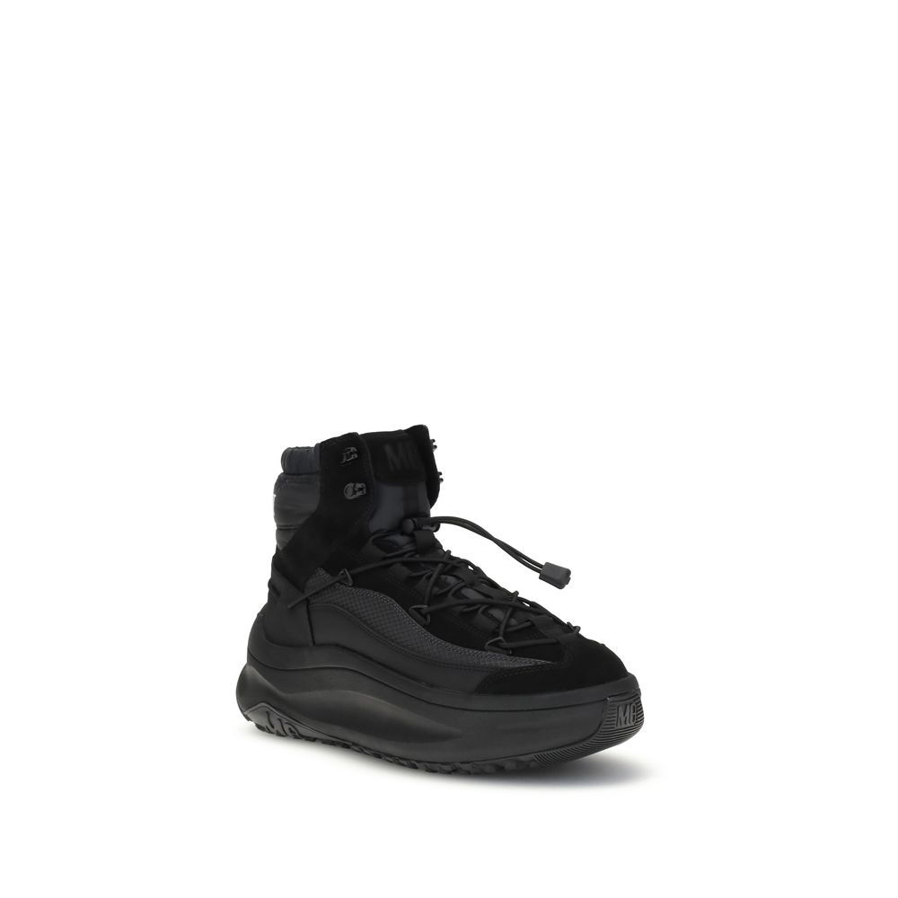 Black Polyester Athletic Sneakers - Thumbnail 2