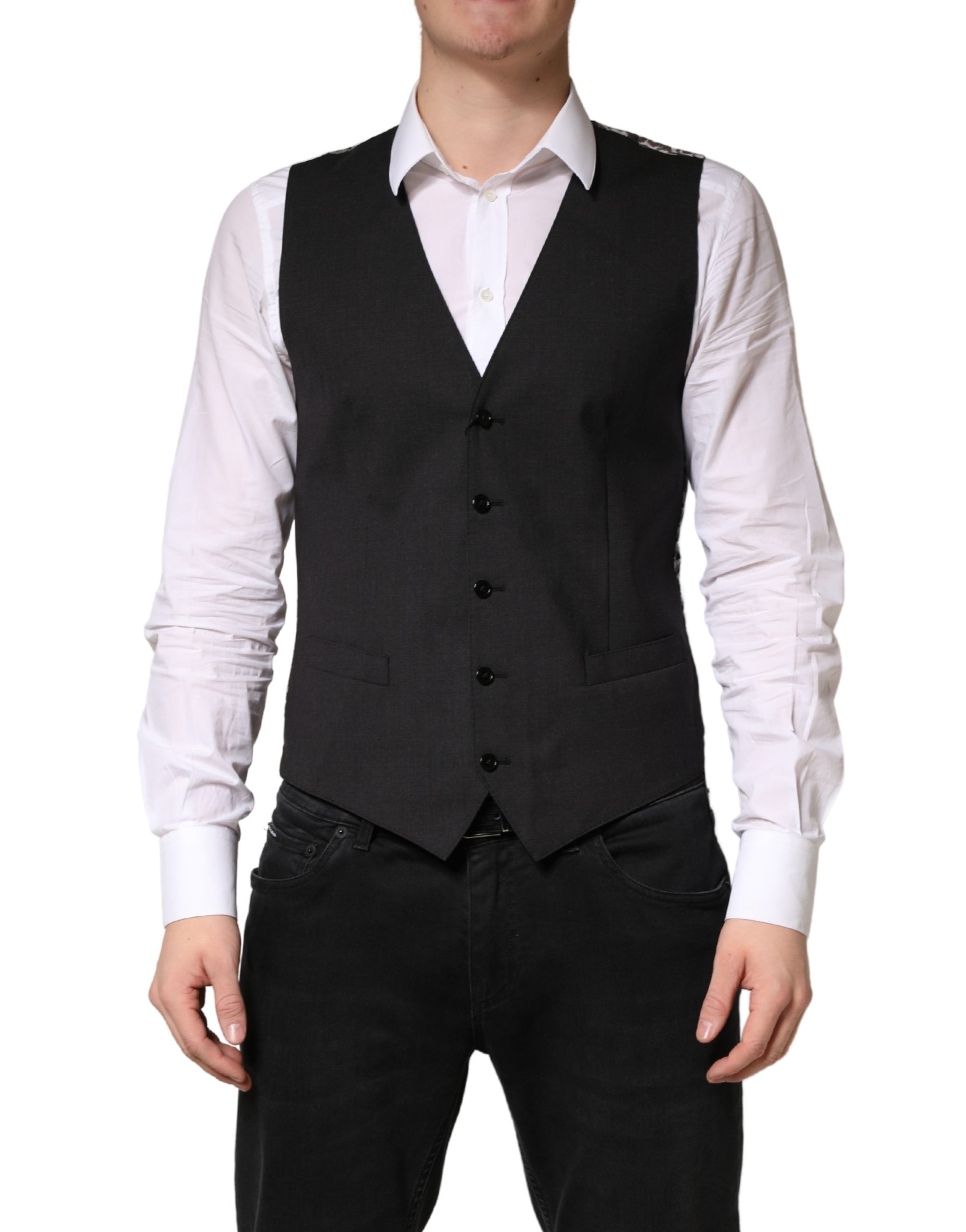 Black Wool Dress Men Formal Waistcoat Vest