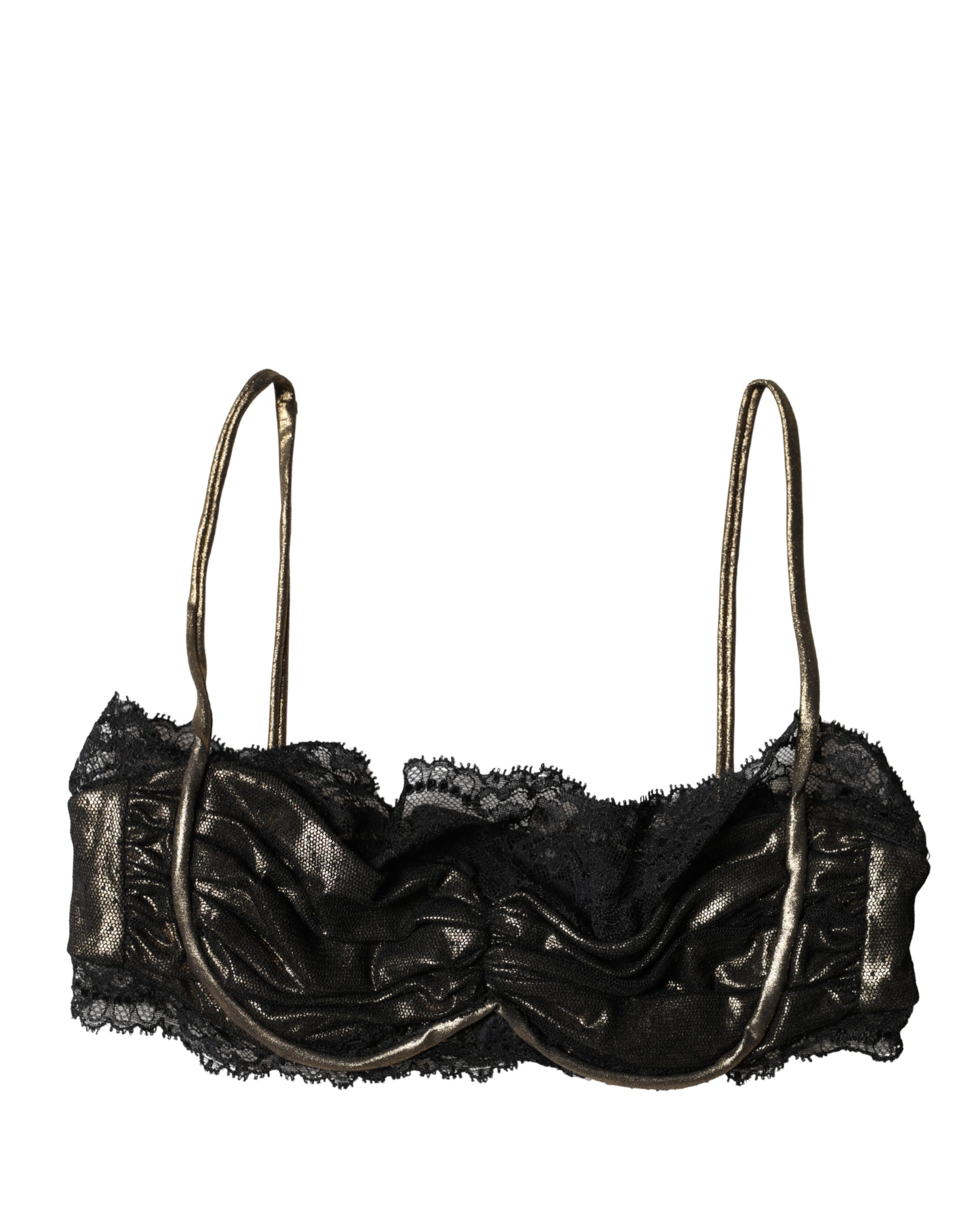 Black Silk Underwired Balconnet Bra Underwear