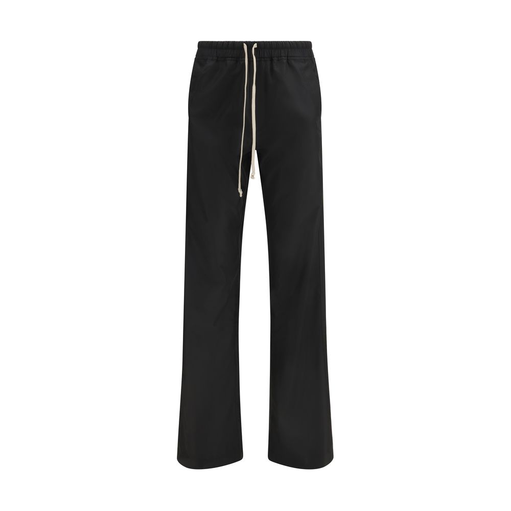 Black Polyester Casual Pants