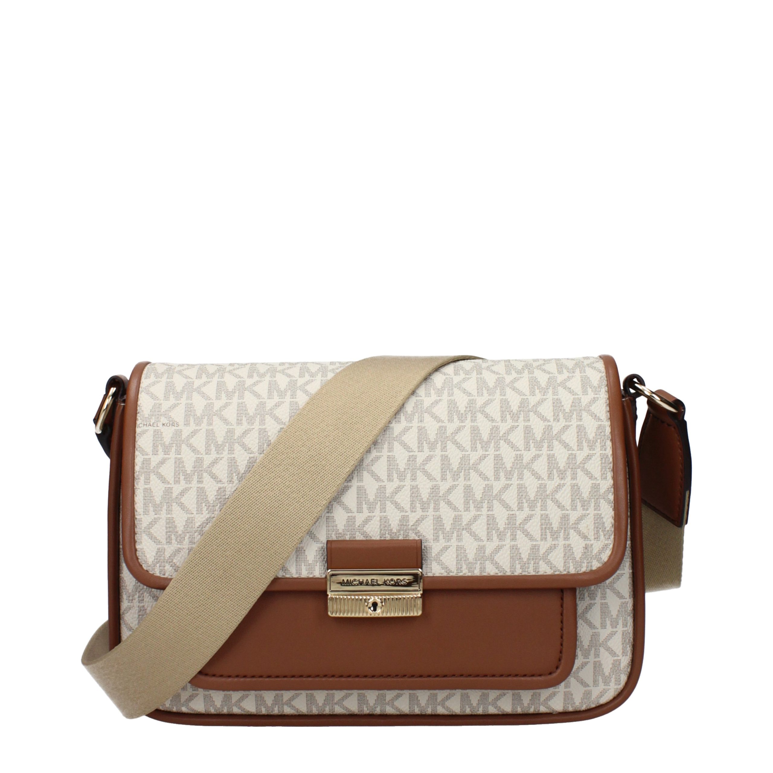 Beige Fabric Crossbody Bag
