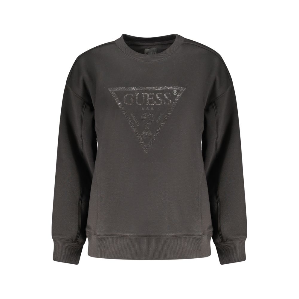 Black Cotton Women Sweatshirt