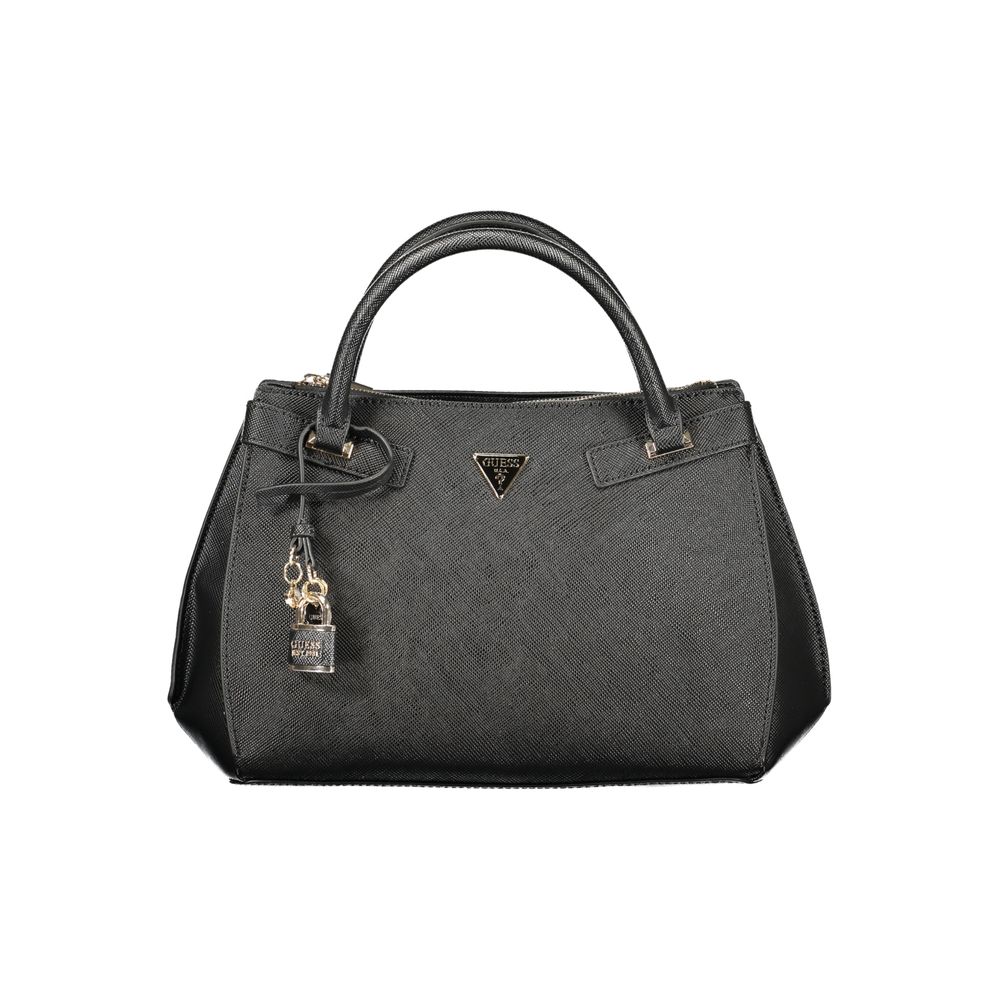 Black Polyurethane Women Handbag