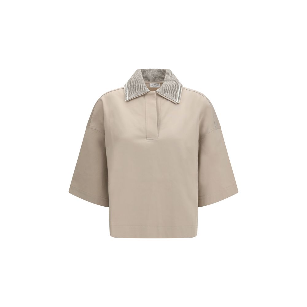 Beige Cotton Polo Shirt