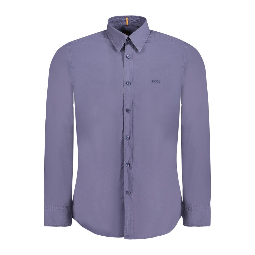 Blue Cotton Men Shirt