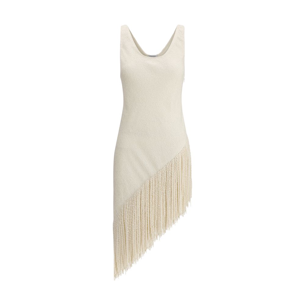 Beige Silk Sleeveles T-Shirt