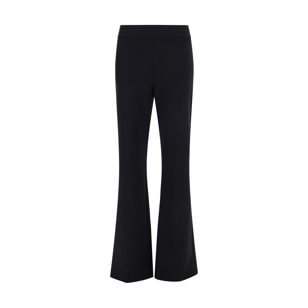 Black Elastane Flared Pants