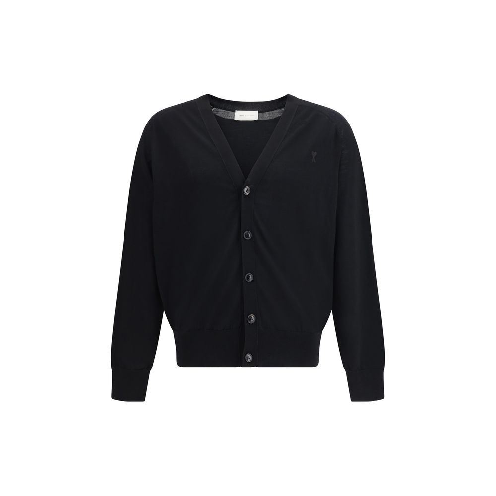 Black Merino Wool Cardigan