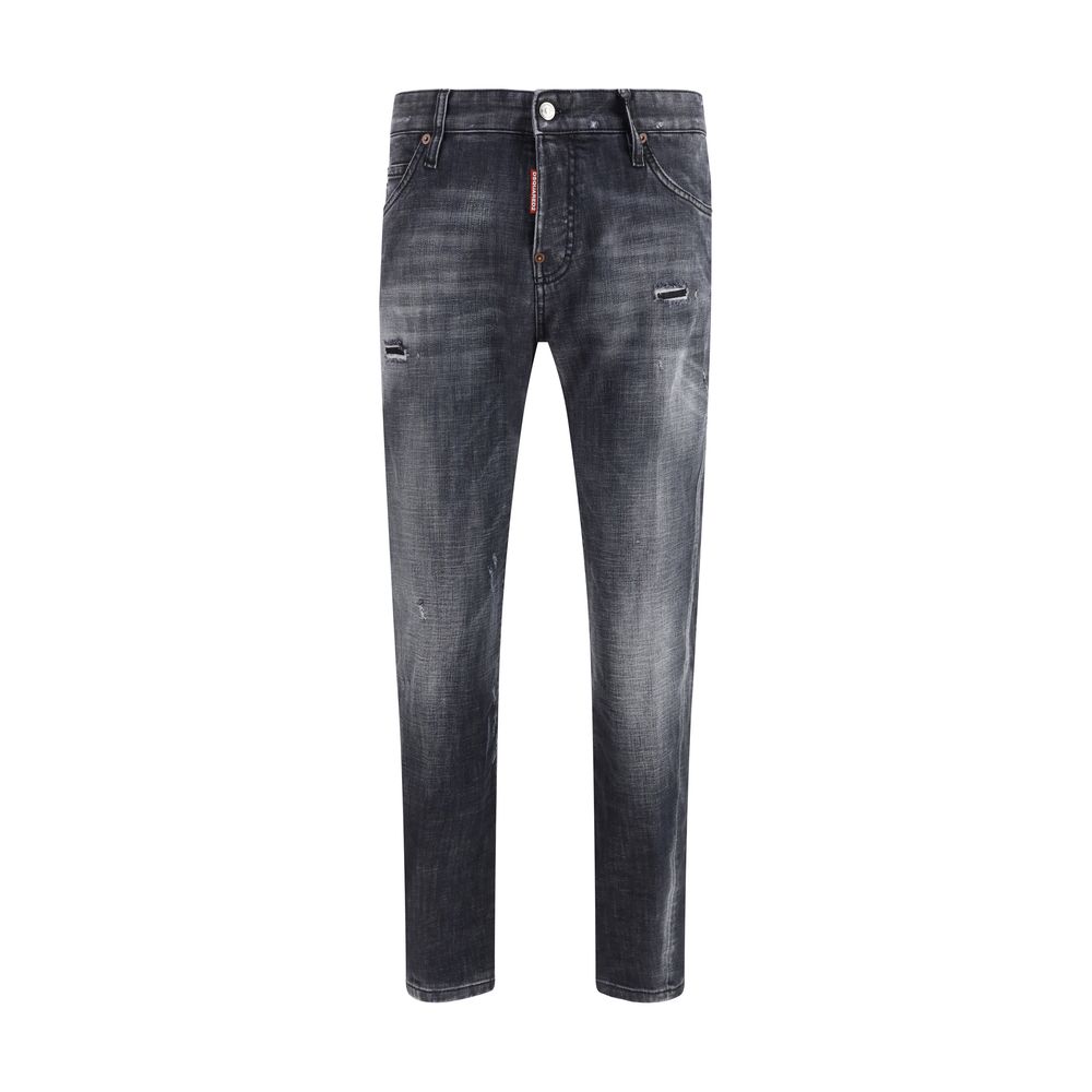 Black Cotton Slim Fit Jeans