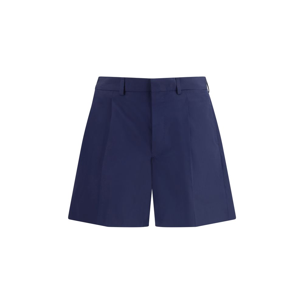 Blue Cotton Bermuda Shorts