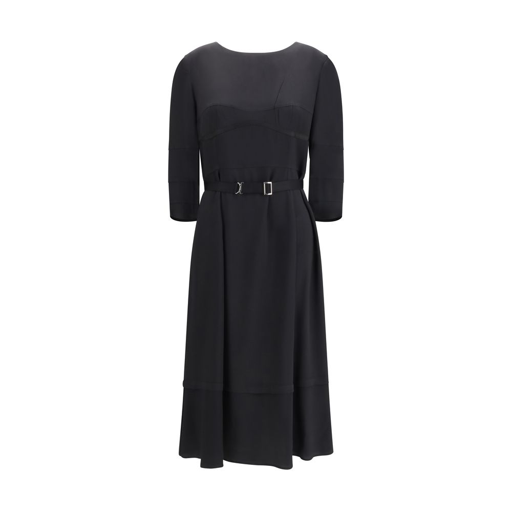 Black Acetate Casual Dress