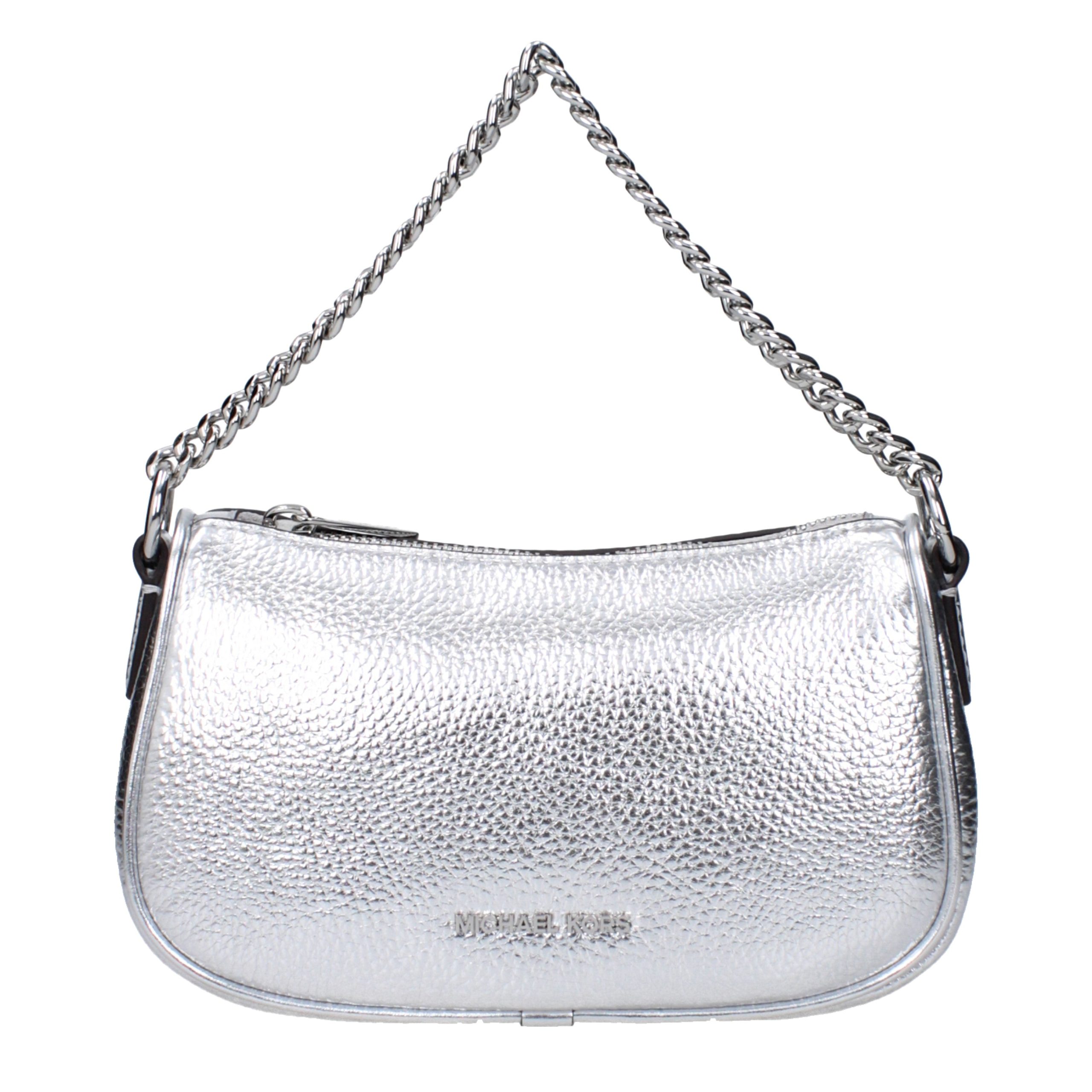 Gray Leather Handbag
