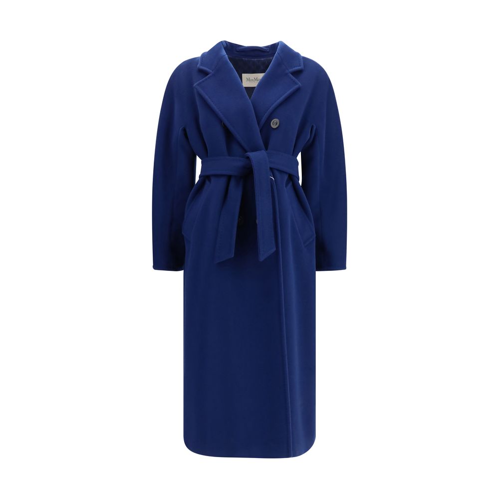 Blue Fleece Wool Coat