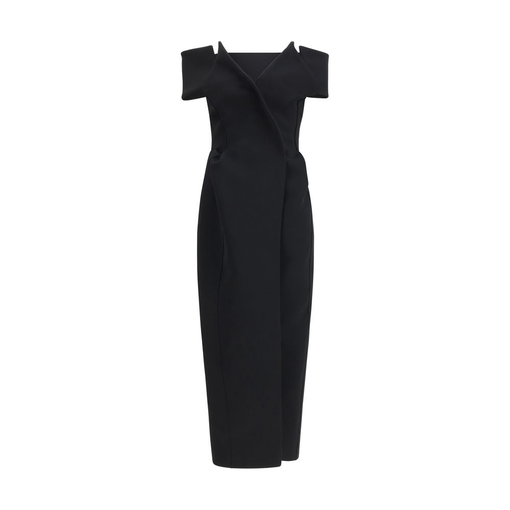 Black Polyester Cocktail Dress