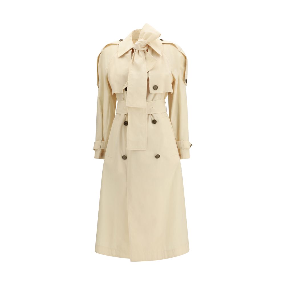 Beige Polyester Trench Coat