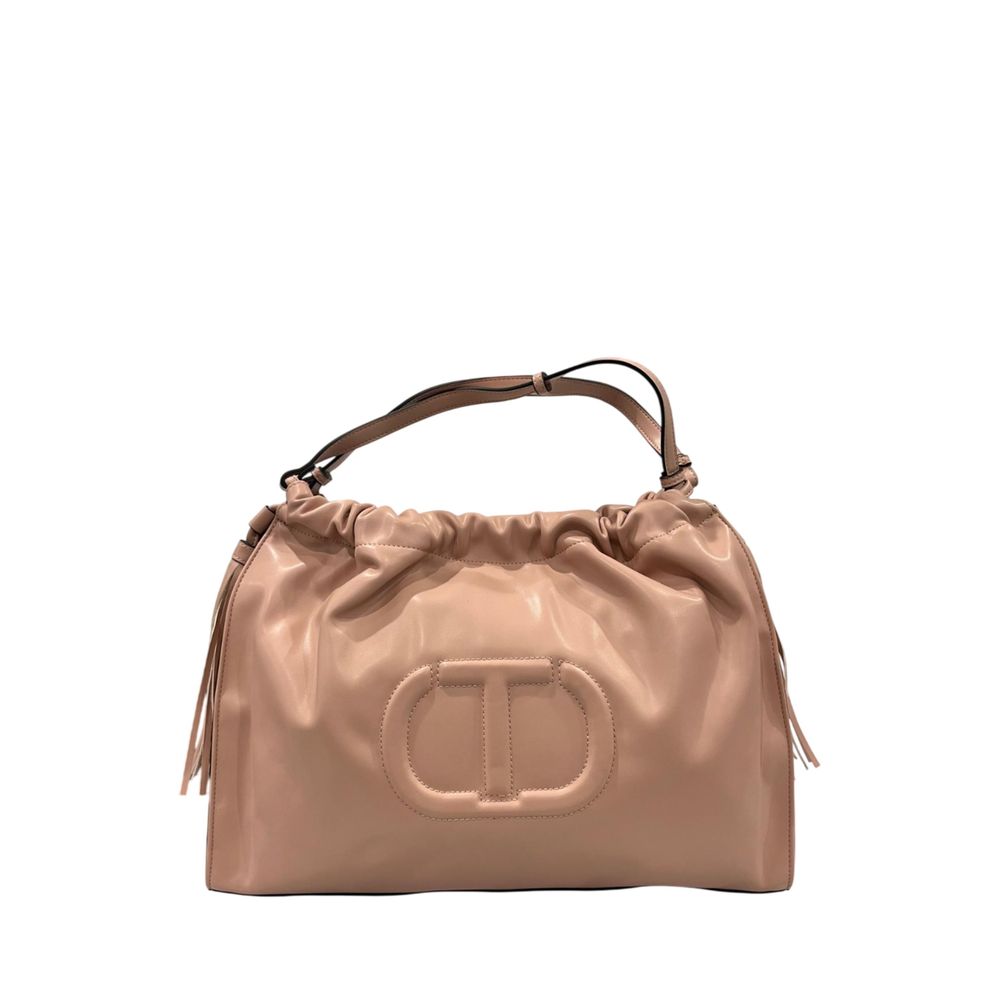 Pink Polyurethane Women Shoulder Bag