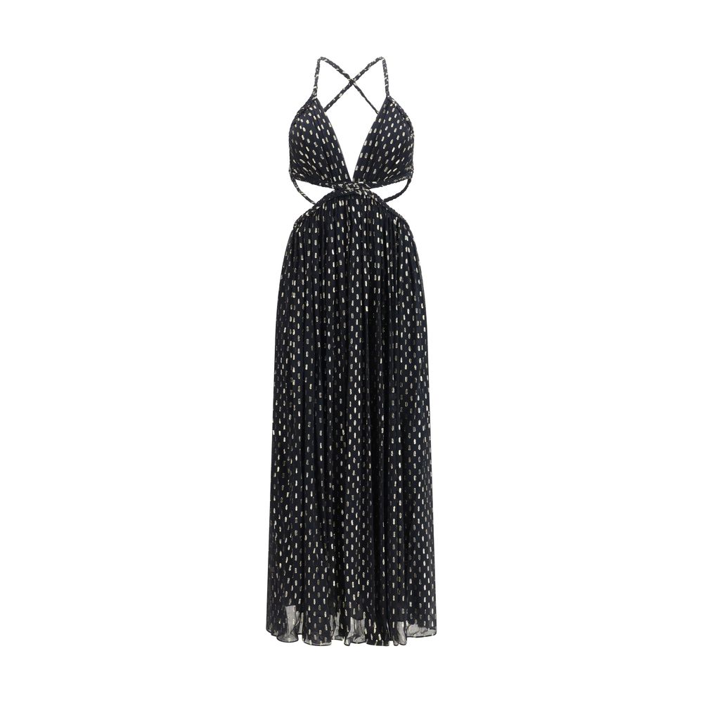 Black Viscose Long Dress